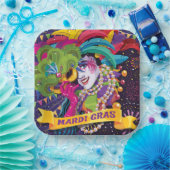 Assiettes En Carton Poster coloré Mardi Gras Masqué (Fête)