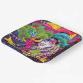 Assiettes En Carton Poster coloré Mardi Gras Masqué (Angulaire)