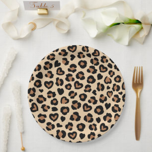 Assiettes En Carton Poster de animal, Léopard Brown, Spots de guépard,