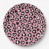 Assiettes En Carton Poster de animal, Léopard Rose, Zones De Cheetah, (Devant)