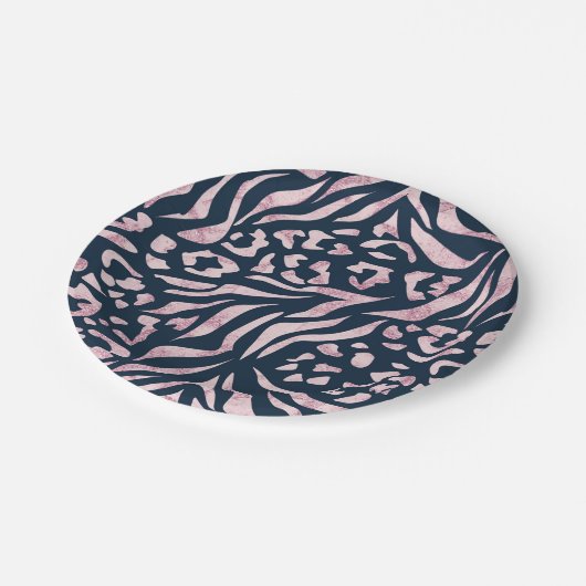 Assiettes En Carton Poster de animal, léopard, tigre, bleu, rose, peau (Angle)