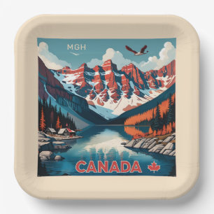 Assiettes En Carton Poster de voyage sur mesure Monogramme Canada