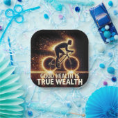 Assiettes En Carton Poster santé avec Neon Cyclist (Fête)