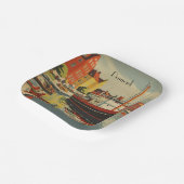 Assiettes En Carton Poster Vintage voyage Danemark personnalisable (Angulaire)