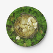 Assiettes En Carton Pot magique d'or avec Shamrocks! (Devant)