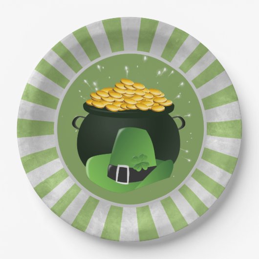 Assiettes En Carton Pot o' Gold Leprechaun Casquette (Devant)
