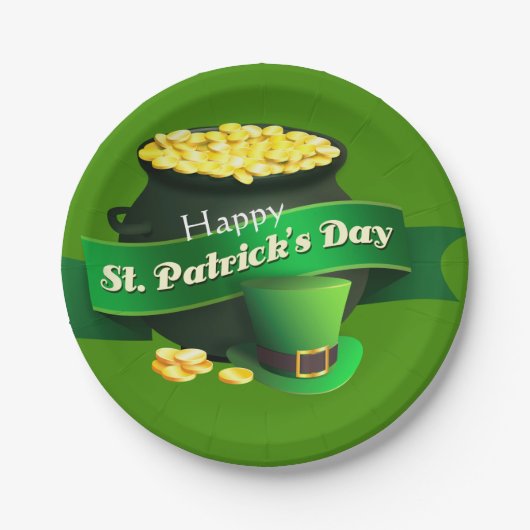 Assiettes En Carton Pot of Gold St Patrick's Day (Devant)