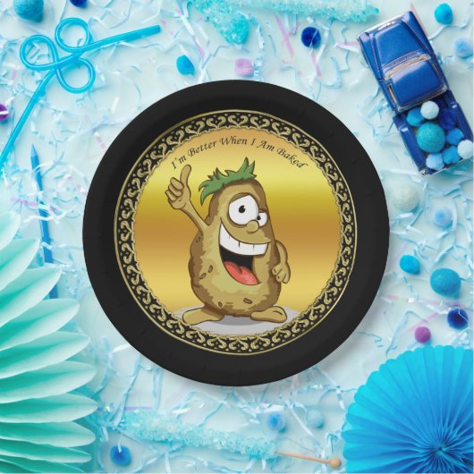 Assiettes En Carton Potates de caractère avec poils verts (Fête)