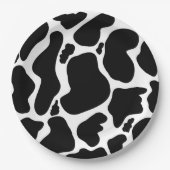 Assiettes En Carton Pots de vache noir simple Animal (Devant)