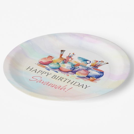 Assiettes En Carton Pottery Ping Anniversaire (Angle)