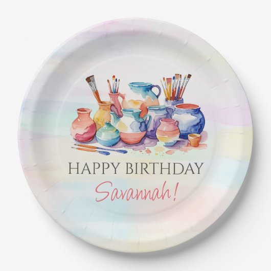 Assiettes En Carton Pottery Ping Anniversaire (Devant)