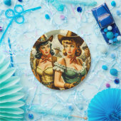 Assiettes En Carton Poules vintages (Fête)