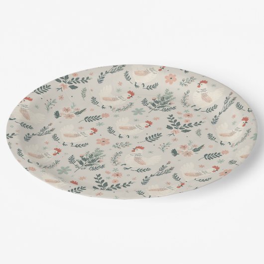 Assiettes En Carton Poulet dans le jardin (Angle)