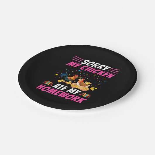 Assiettes En Carton Poulet D'Art Mon Poulet Mangé Ma Maison (Angle)