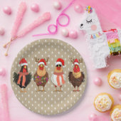 Assiettes En Carton Poulet de Noël avec plaques de papier lumineuses (Fête)