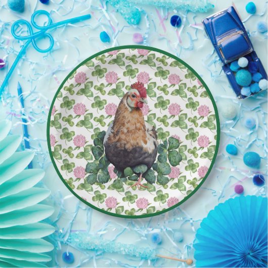 Assiettes En Carton Poulet et Clover mignon | Saint Patrick's Day (Fête)