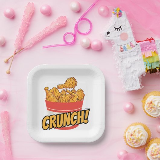 Assiettes En Carton poulet frit (Fête)