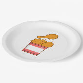 Assiettes En Carton Poulet frit avec seau (Angle)