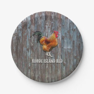 Assiettes En Carton Poulet rouge de Rhode Island