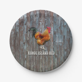 Assiettes En Carton Poulet rouge de Rhode Island
