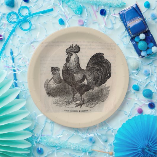 Assiettes En Carton Poulets anglais gris de dorkings d'impression du (Fête)