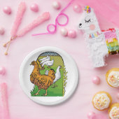 Assiettes En Carton Poulets de ferme (Fête)