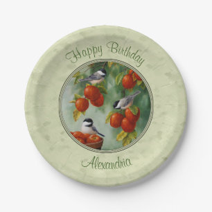 Assiettes En Carton Poulets et pommiers verts