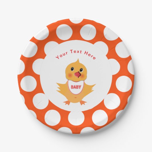 Assiettes En Carton Poulets Jaune Chick Baby Personnalisé (Devant)