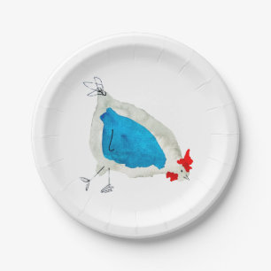 Assiettes En Carton Poulets mignons aquarelle