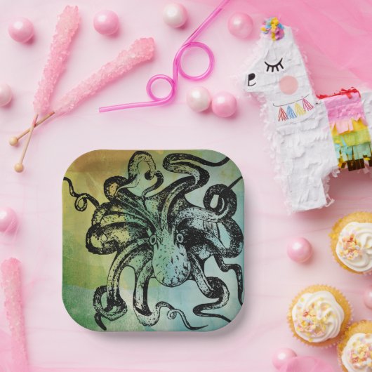 Assiettes En Carton poulpe (Fête)