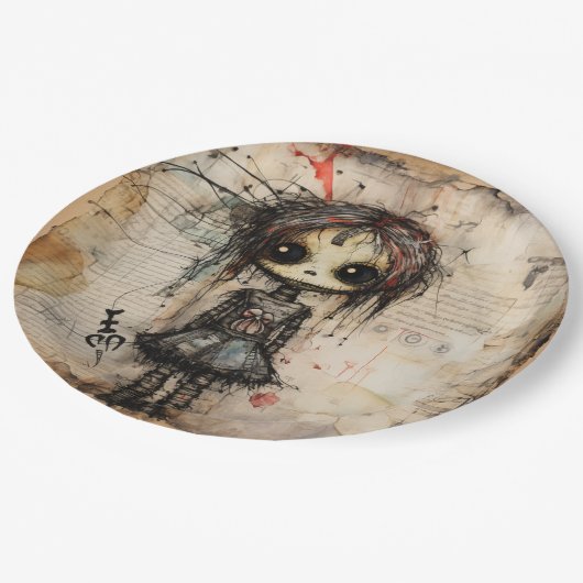 Assiettes En Carton Poupée déplaisante avec fond (Angle)