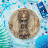 Assiettes En Carton Poupée déplaisante avec poupée rose (Fête)