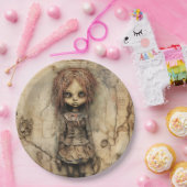 Assiettes En Carton Poupée déplaisante avec poupée rose (Fête)