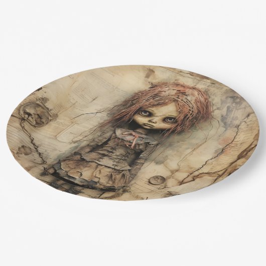 Assiettes En Carton Poupée déplaisante avec poupée rose (Angle)