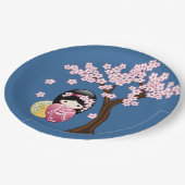 Assiettes En Carton Poupée Kokeshi Printemps - mignonne Geisha Girl su (Angle)