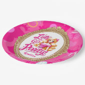 Assiettes En Carton Poupée rétro rose Girly Allons faire la fête Anniv (Angle)