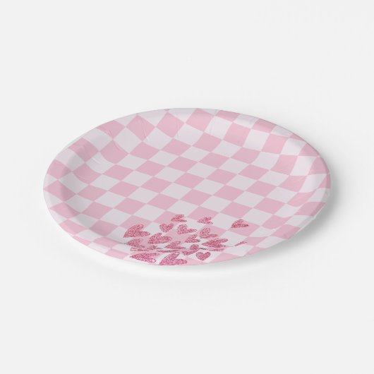 Assiettes En Carton Poupée rose rétro Anniversaire (Angle)