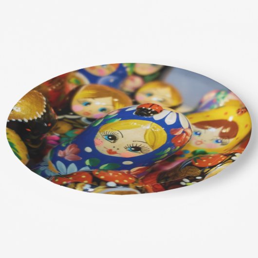 Assiettes En Carton Poupées de nidification russes (Angle)