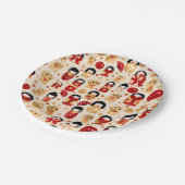 Assiettes En Carton Poupées japonaises - Chats Kokeshi et Maneki Neko (Angle)