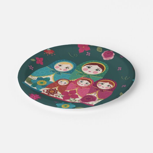 Assiettes En Carton Poupées russes (Angle)