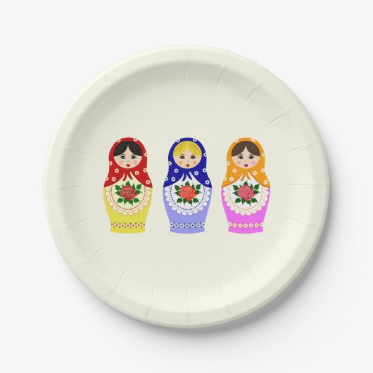 Assiettes En Carton Poupées russes d'emboîtement de matryoshka (Devant)