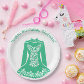 Assiettes En Carton Pour Danseurs Irlandais Green Dancing Dress Custom (Fête)