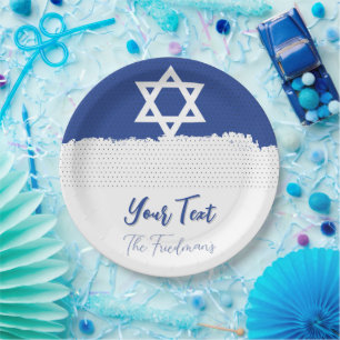 Assiettes En Carton Pour les fêtes juives Célébrations Bar Mitzvah