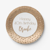 Assiettes En Carton Pour son élégante 40e anniversaire Bold Gold Parti (Devant)