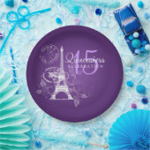 Assiettes En Carton Pourpre de Paris de fête d'anniversaire de (Fête)