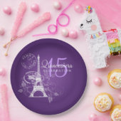 Assiettes En Carton Pourpre de Paris de fête d'anniversaire de (Fête)