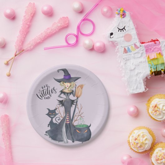 Assiettes En Carton Pourpre, sorcière, Halloween (Fête)