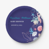 Assiettes En Carton Pourpre un peu perle sous le baby shower marin (Devant)