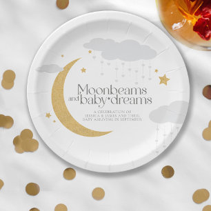 Assiettes En Carton Poutres de lune et baby shower de rêves pour bébé