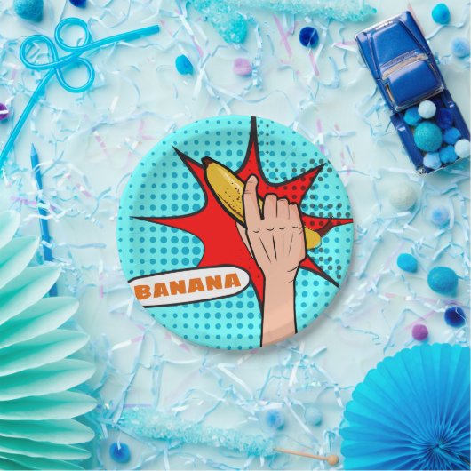 Assiettes En Carton Power Banana (Fête)